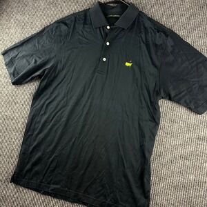 Amen Corner Masters Polo Shirt Mens Medium Black Pima Cotton Golf Tournament